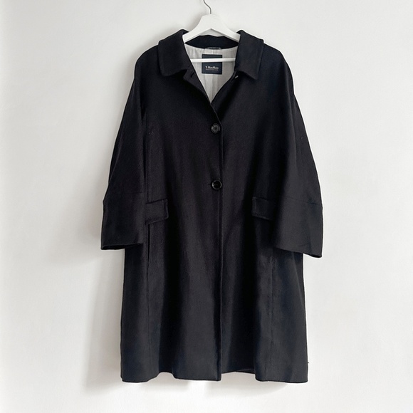Max Mara black transitional coat cotton jacket s'max maxmara 40 S M - Picture 1 of 12